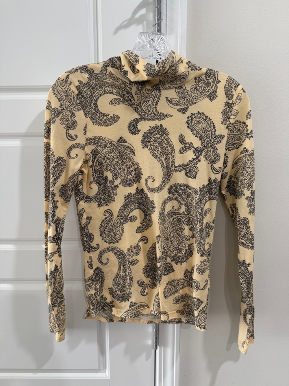 J.Crew Feather Jersey Paisley Cotton Turtleneck S Lightweight